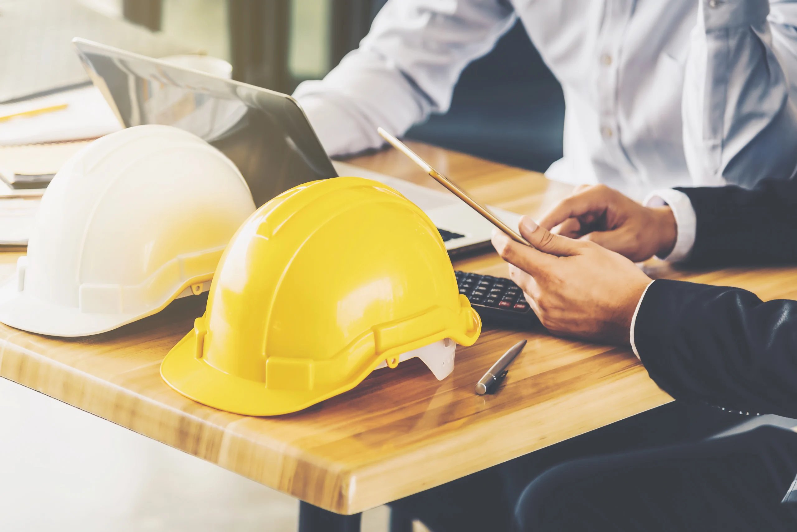 Professional safety inspection at a workplace